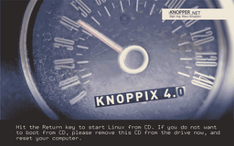 KNOPPIX4の起動画面